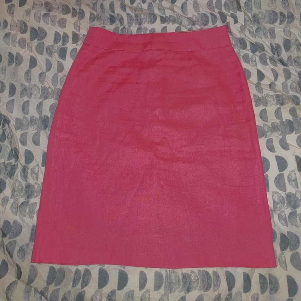Pink J Crew linen skirt